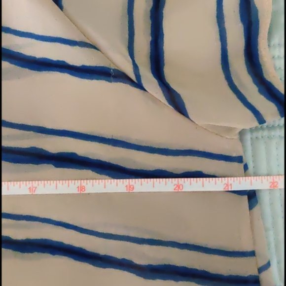 Soprano Beige/Blue Stripe Sheer Top - Picture 4 of 8